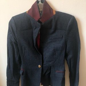 Zara el ow patch blue blazer
